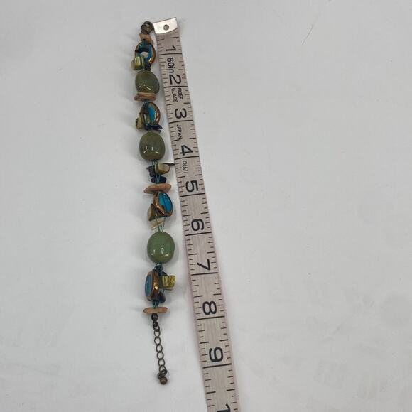 Premier designs blue green floating multi strand beaded bracelet - Picture 3 of 5